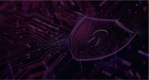 Cybersecurity shield digital lock