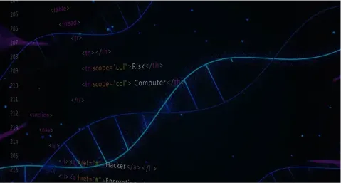 DNA code cybersecurity concept
